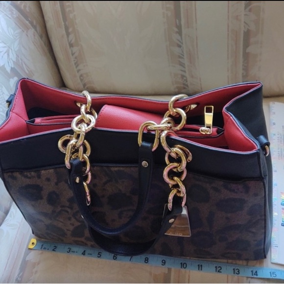 Aldo Leopard Print Chunky Chain Strap Tote - Picture 7 of 9